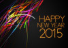 2015 Happy New Year Strands Line Glow Dark Background